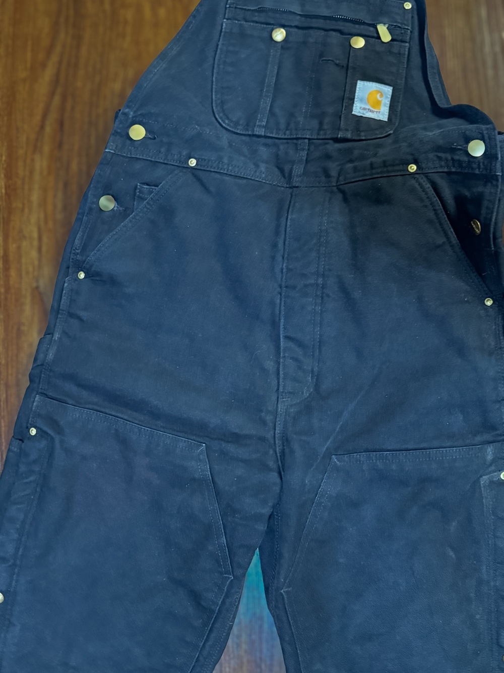 Carhartt Black Bib Overalls Duck Canvas - Picture 3 of 6